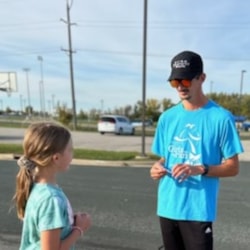 A Girls on the Run SoleMate coaching at GOTR practice